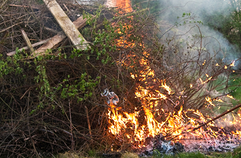 Burning Debris